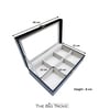 Black Elegant 6 Slot Belt Pocket Square With Glass Top