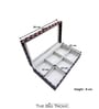 Brown Elegant 6 Slot Belt Pocket Square With Glass Top