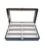 Black Elegant 6 Slot Sunglass Box With Glass Top