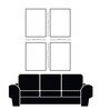 Elegant Abstract Pastel Wall Paintings Set of 4 Canvas Black Frame