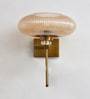 Elegant Amber Ribbed Kachori Glass Wall Light