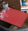(Set of 6) Floral Printed Heat-Resistant & Waterproof Table Mat (Red)