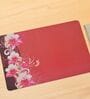 (Set of 6) Floral Printed Heat-Resistant & Waterproof Table Mat (Red)