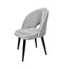 Elegant Arc Plush Suede Dining Chair In Light Grey Colour