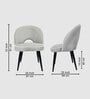 Elegant Arc Plush Suede Dining Chair In Light Grey Colour