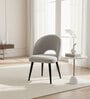 Elegant Arc Plush Suede Dining Chair In Light Grey Colour