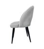 Elegant Arc Plush Suede Dining Chair In Light Grey Colour