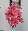Elegant Artificial Dark Pink Lily Flower Bunch Real Touch Decorative Bouquet For Home & Events (Dpink)