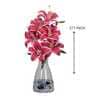 Elegant Artificial Dark Pink Lily Flower Bunch Real Touch Decorative Bouquet For Home & Events (Dpink)