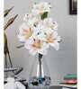 Elegant Artificial Dotted Lily Flower Bunch with 6 Flower Heads (White) Elegant Artificial Dotted Lily Flower Bunch with 6 Flower Heads (White)