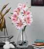 Elegant Artificial Light Pink Lily Flower Bunch Real Touch Decorative Bouquet For Home & Events (Lpink)
