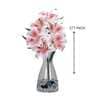Elegant Artificial Light Pink Lily Flower Bunch Real Touch Decorative Bouquet For Home & Events (Lpink)