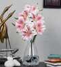 Elegant Artificial Lily Flower Bunch with 6 Flower Heads (Pink) Elegant Artificial Lily Flower Bunch with 6 Flower Heads (Pink)