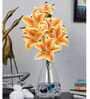 Elegant Artificial Lily Flower Bunch with 6 Flower Heads (Orange)