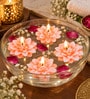 Pink Floral Decorative Candles 4 Pcs