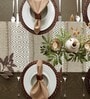 Beige and White Woven 13x74 Inch Table Runner with Tassels