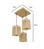 Elegant Beige Solid Wood Cluster Hanging Lights