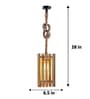 Elegant Beige Solid Wood Single Hanging Lamp