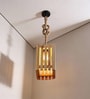 Elegant Beige Solid Wood Single Hanging Lamp