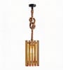 Elegant Beige Solid Wood Single Hanging Lamp