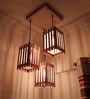 Elegant Beige Solid Wood Cluster Hanging Lights