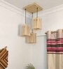 Elegant Beige Solid Wood Cluster Hanging Lights