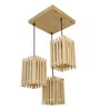 Elegant Beige Solid Wood Cluster Hanging Lights