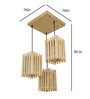 Elegant Beige Solid Wood Cluster Hanging Lights