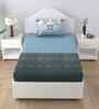 Elegant Blue Autumn Delight Single 186 TC Cotton Bedsheet With 1 Pillow Cover