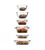 Elegant Borosilicate Glass (Set of 6) Baking Dish with Lid