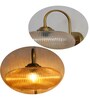 Elegant Brass Down Ribbed Amber Glass Wall Light
