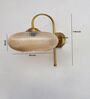 Elegant Brass Down Ribbed Amber Glass Wall Light