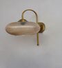 Elegant Brass Down Ribbed Amber Glass Wall Light