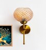 Elegant Brass Wall Light Diamond Amber Glass Fixture