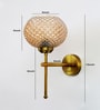 Elegant Brass Wall Light Diamond Amber Glass Fixture