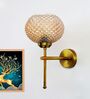 Elegant Brass Wall Light Diamond Amber Glass Fixture