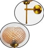 Elegant Brass Wall Light Diamond Amber Glass Fixture