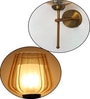 Elegant Brass Wall Light Ribbed Glass Shade