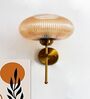 Elegant Brass Wall Light Ribbed Kachori Glass