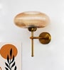 Elegant Brass Wall Light Ribbed Kachori Glass
