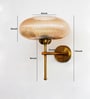 Elegant Brass Wall Light Ribbed Kachori Glass