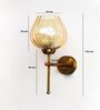 Elegant Brass Wall Sconce Amber Glass Lamp
