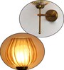 Elegant Brass Wall Sconce Amber Glass Lamp