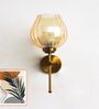 Elegant Brass Wall Sconce Amber Glass Lamp