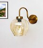 Elegant Brass Wall Sconce Amber Glass Modern Lighting