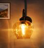 Elegant Brass Wall Sconce Amber Glass Modern Lighting