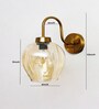 Elegant Brass Wall Sconce Amber Glass Modern Lighting