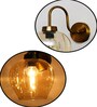 Elegant Brass Wall Sconce Amber Glass Modern Lighting