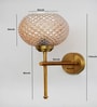 Elegant Brass Wall Sconce with Amber Crystal Globe Glass