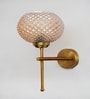 Elegant Brass Wall Sconce with Amber Crystal Globe Glass